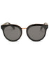 Round Metal Frame Flat Lens Sunglasses - BLACK_GOLD