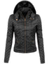Quilted Puffer Jacket with Detachable Hood and Faux Fur Lining