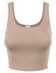Basic Sleeveless Deep Scooped Boatneck Cropped Tank Top
