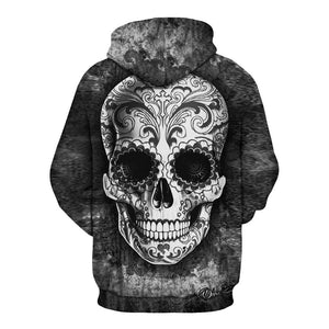 Men's Quality 3D Skull Print Series Pullover Hooded Sweatshirts