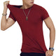 Men's Super Fitted V-Neck Short Sleeve Solid Basic T Shirt