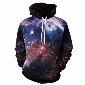 Men's Quality 3D Space Galaxy Print Series Pullover Hooded Sweatshirts