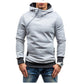 Men's Solid Long Sleeve Oblique Zipper Hooded Sweatshirt