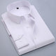 Men's Classic Solid Casual Long Sleeve Dress Shirt with One Button Mitered Cuff