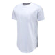Men's Solid Crew Neck Short Sleeve Curve Hem with Zipper detailed Fashion Casual Tee Shirt