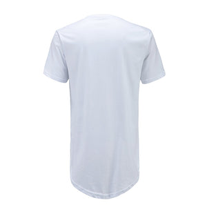 Men's Solid Crew Neck Short Sleeve Curve Hem with Zipper detailed Fashion Casual Tee Shirt