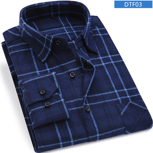 Men's Long Sleeve Forever Classic Slim Fit Soft Flannel Plaid Shirt