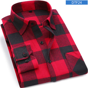 Men's Long Sleeve Forever Classic Slim Fit Soft Flannel Plaid Shirt