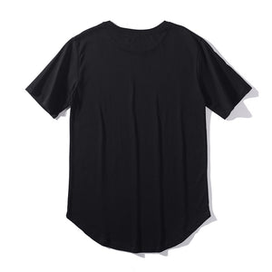 Men's Solid Crew Neck Short Sleeve with Curve Hem detailed Fashion Casual Tee Shirt