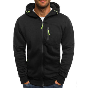 Men's Premium Fashion Tracksuit Solid Hoody Jacket with Zipper Pockets