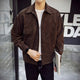 Men's Solid Button Down Slim Fit Casual Bomber Jacket