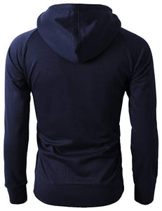 Men's Solid Long Sleeve Jacquard Fleece Fashion Hoody Jacket