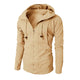 Men's Solid Long Sleeve Jacquard Fleece Fashion Hoody Jacket