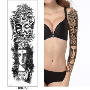1 Pc Large Arm Temporary Tattoo Sticker Colorful Fake Tatoo Sleeve Flash Tatto Waterproof Big Body Art Men Women TQB