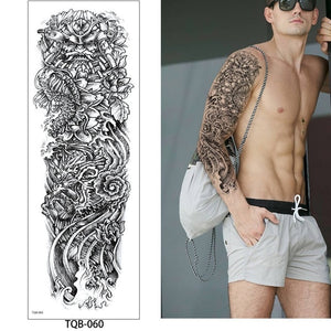 1 Pc Large Arm Temporary Tattoo Sticker Colorful Fake Tatoo Sleeve Flash Tatto Waterproof Big Body Art Men Women TQB