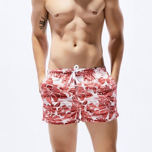 Men's Quick Dry Surfing Short Swimming Trunk with Flower Pattern