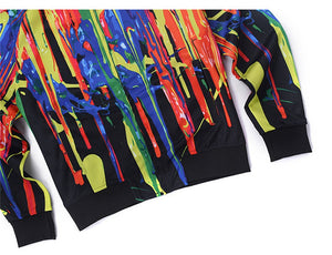 Men's Colorful Modern Abstract Digital Print Windbreaker Jacket