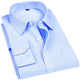 Men's Classic Long Sleeve Business Casual Dress Shirt with Chest Pocket & One Button Mitered Cuff