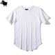 Men's Solid Crew Neck Short Sleeve with Curve Hem detailed Fashion Casual Tee Shirt