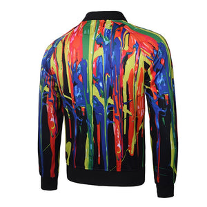 Men's Colorful Modern Abstract Digital Print Windbreaker Jacket