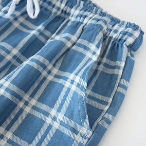 Men's Comfortable Plaid Short Casual Pajama Pants